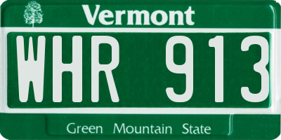 VT license plate WHR913