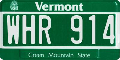 VT license plate WHR914