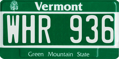 VT license plate WHR936