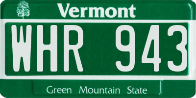 VT license plate WHR943