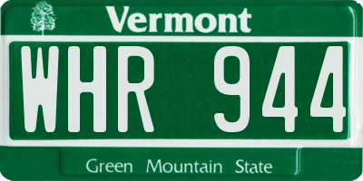 VT license plate WHR944