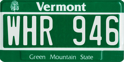 VT license plate WHR946