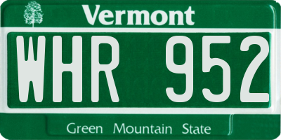 VT license plate WHR952