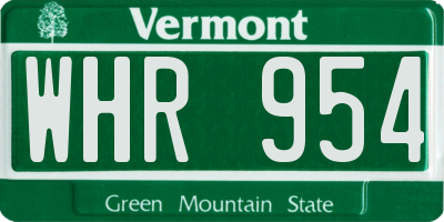 VT license plate WHR954