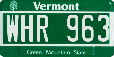 VT license plate WHR963
