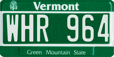 VT license plate WHR964