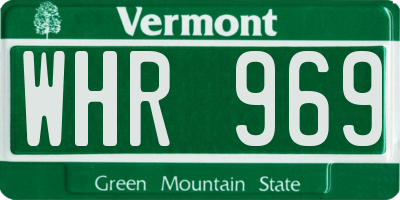 VT license plate WHR969