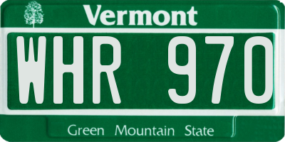 VT license plate WHR970