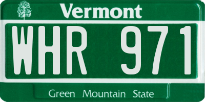 VT license plate WHR971