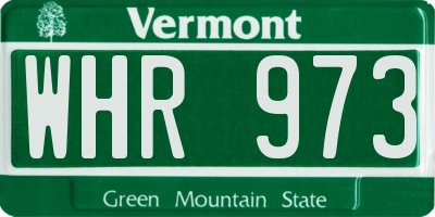 VT license plate WHR973
