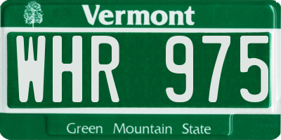 VT license plate WHR975