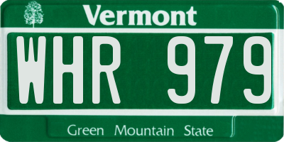 VT license plate WHR979