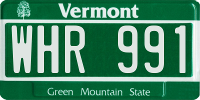VT license plate WHR991