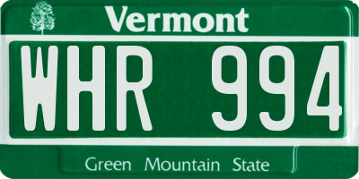 VT license plate WHR994