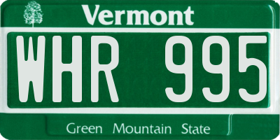 VT license plate WHR995