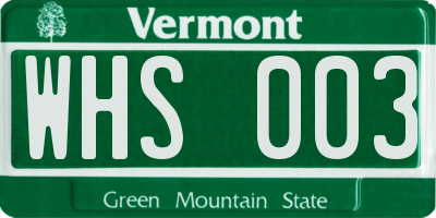 VT license plate WHS003