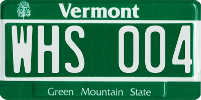 VT license plate WHS004