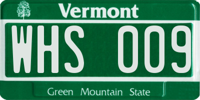 VT license plate WHS009