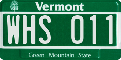 VT license plate WHS011