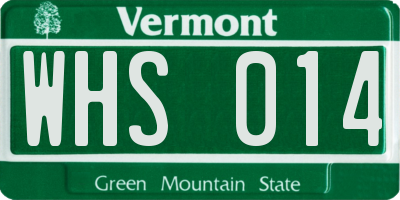 VT license plate WHS014