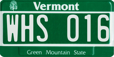 VT license plate WHS016