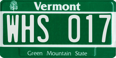 VT license plate WHS017