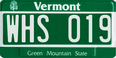 VT license plate WHS019
