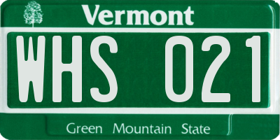 VT license plate WHS021