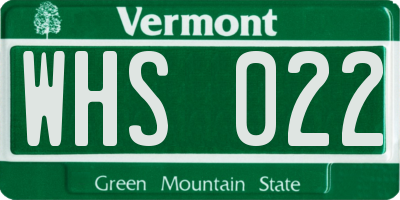 VT license plate WHS022