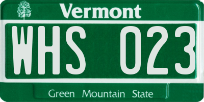 VT license plate WHS023