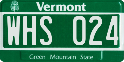 VT license plate WHS024