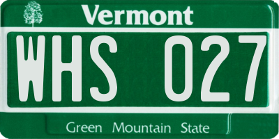 VT license plate WHS027