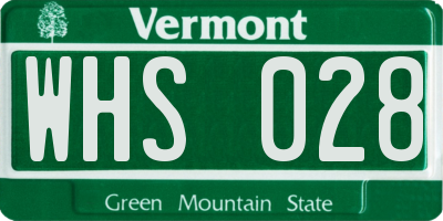 VT license plate WHS028