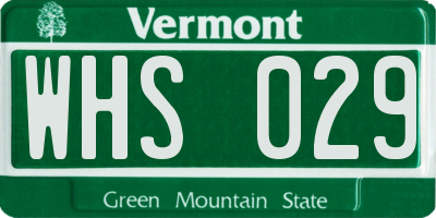VT license plate WHS029