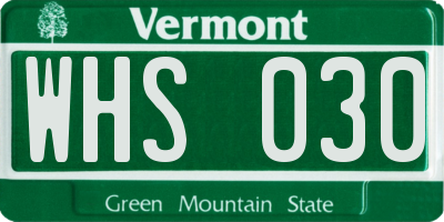 VT license plate WHS030