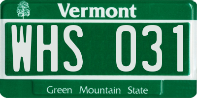VT license plate WHS031