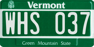 VT license plate WHS037