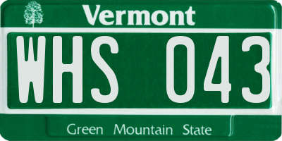 VT license plate WHS043
