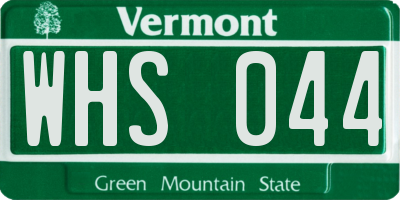 VT license plate WHS044
