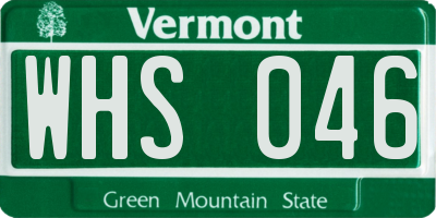 VT license plate WHS046