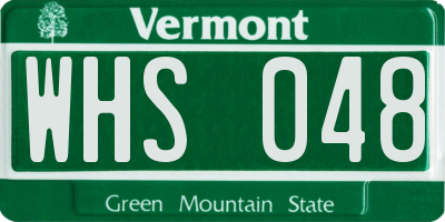 VT license plate WHS048
