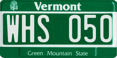 VT license plate WHS050
