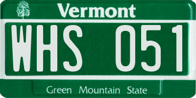 VT license plate WHS051