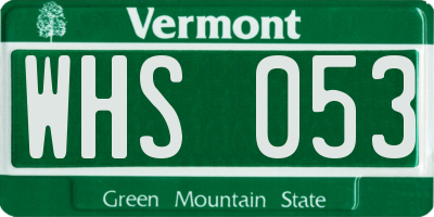 VT license plate WHS053