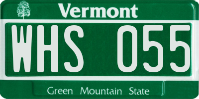 VT license plate WHS055
