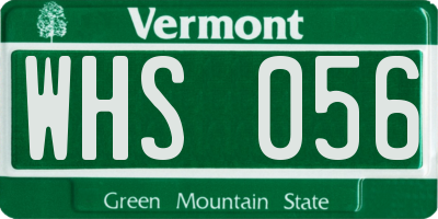 VT license plate WHS056
