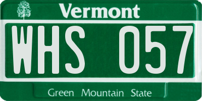 VT license plate WHS057