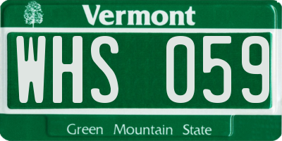 VT license plate WHS059