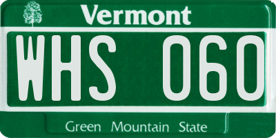 VT license plate WHS060