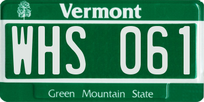 VT license plate WHS061